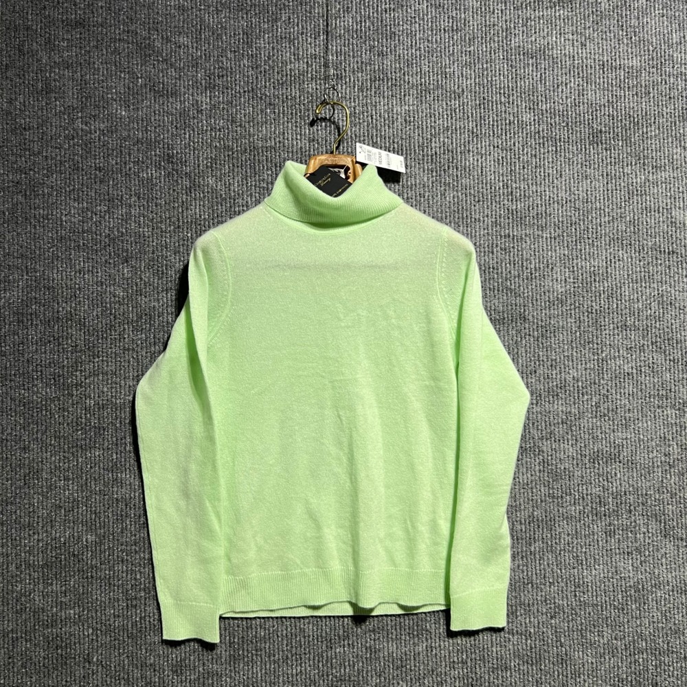 Charter Club Turtleneck Sweater Women M Mint Green 100% Cashmere‎ Luxury Knit